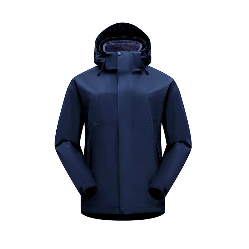Herren matte wasserdichte Urban Outdoorjacke mit getapten Nähten, abnehmbarer Kapuze und Fleecekragen Drune