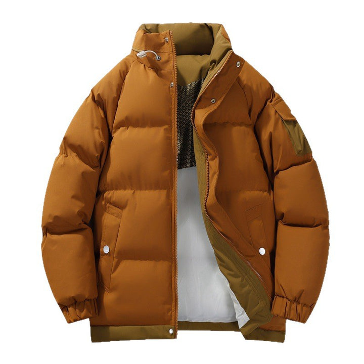 Herren wattierte Outdoor-Steppjacke mit hoher Stehkragen-Isolation und elastischen Bündchen Drune