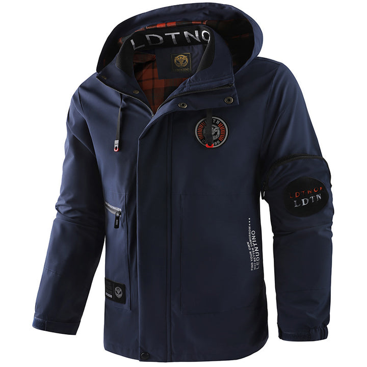 Herren nan urbaner Softshell-Parka mit Kapuze, verdecktem Zweiwege-Reißverschluss und Ärmeltasche Drune