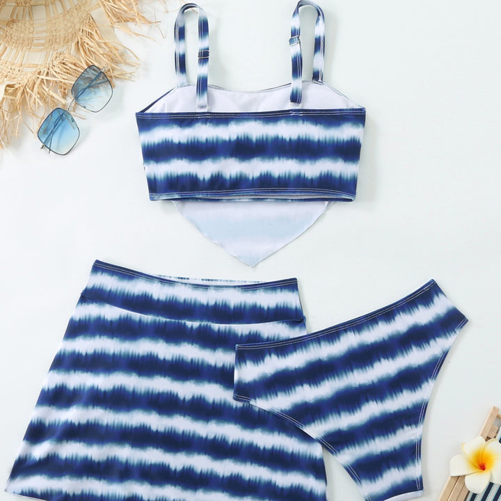Damen Triangel-Bikini-Set mit asymmetrischem Rock und klassischem Schnitt Drune