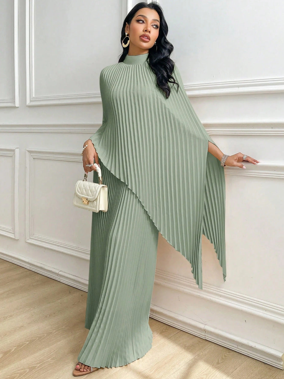 Damen Elegant gefaltete Cape-Bluse Set Drune