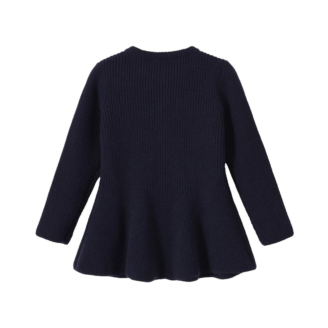 Damen Strickjacke mit tailliertem, ausgestelltem Saum und Zierknopfleiste Drune
