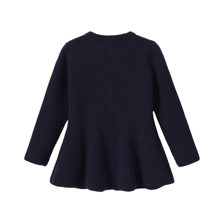 Damen Strickjacke mit tailliertem, ausgestelltem Saum und Zierknopfleiste Drune