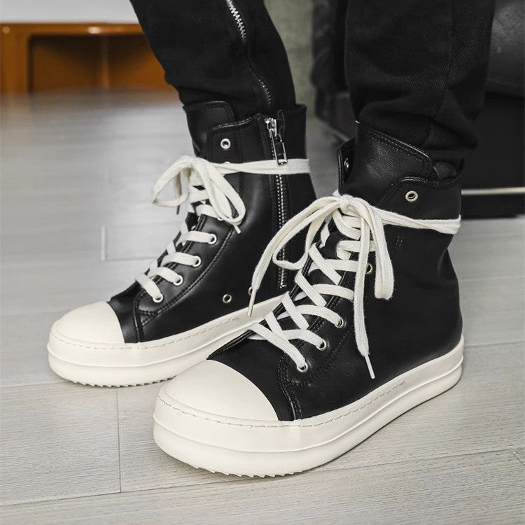 Herren High-Top Plateausneaker mit Reißverschluss und dicker Gummiplattform Drune