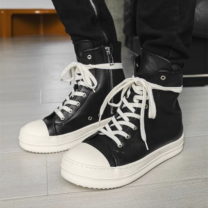 Herren High-Top Plateausneaker mit Reißverschluss und dicker Gummiplattform Drune