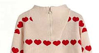 Damen Pullover mit Herzmotiv und kurzem Reißverschluss Drune