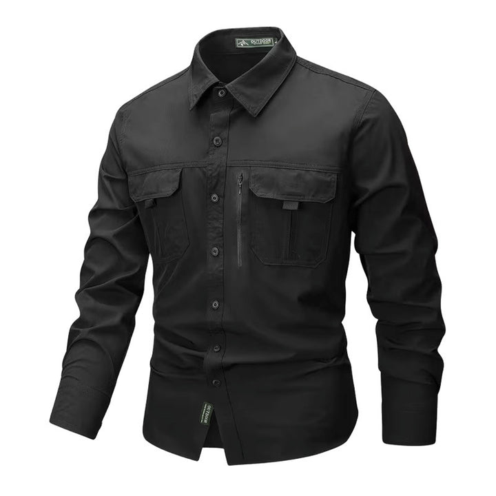 Herren nan robustes Trekkinghemd mit verstärkten Brusttaschen und atmungsaktivem Material Drune