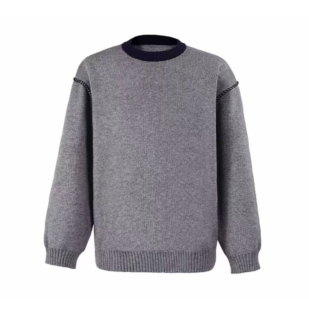 Damen Modischer Grobstrickpullover mit hochgeschlossenen Kragen Drune