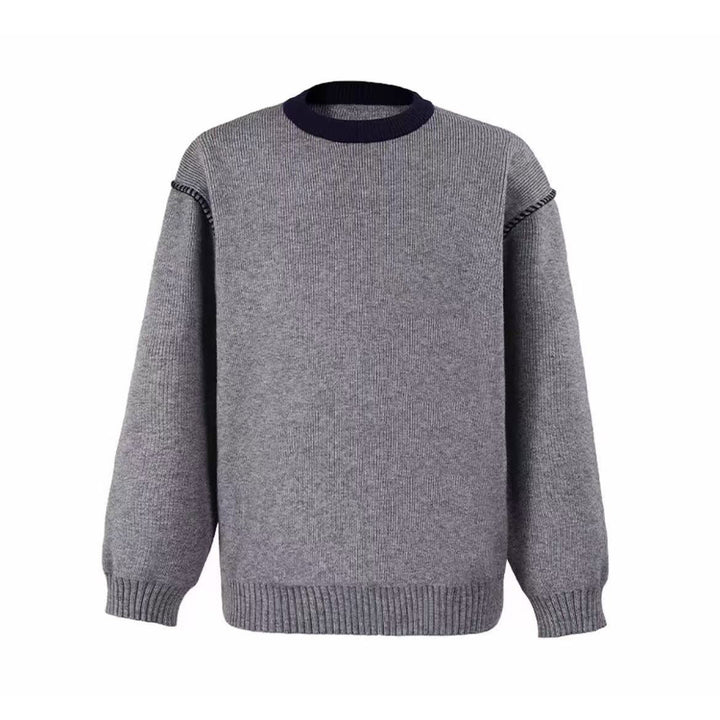Damen Modischer Grobstrickpullover mit hochgeschlossenen Kragen Drune