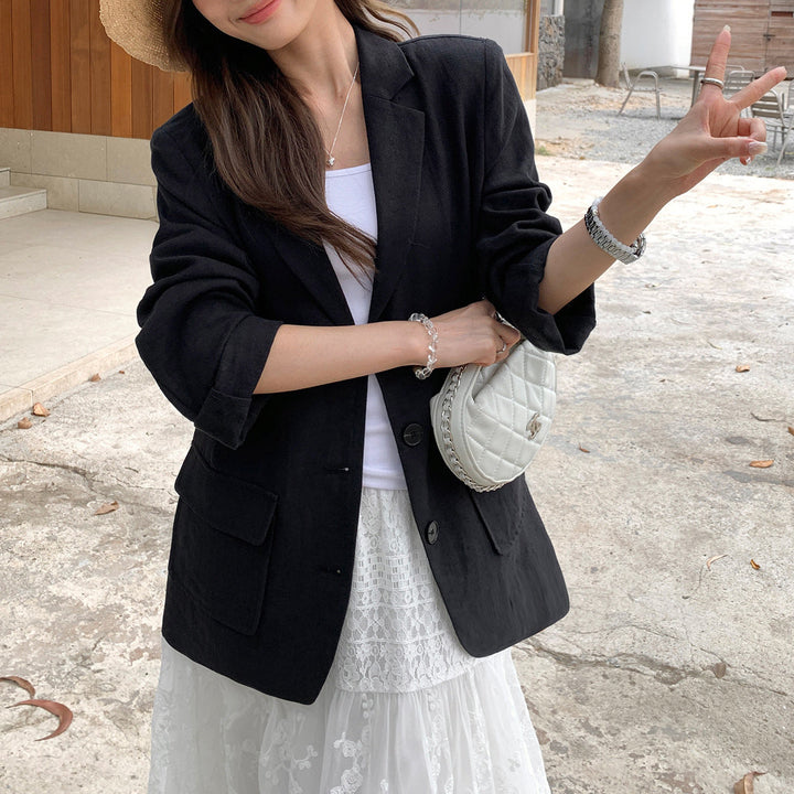 Damen Eleganter Blazer mit strukturiertem Design Drune