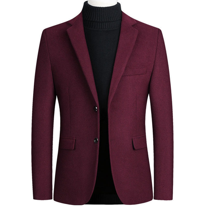 Herren eleganter Wollblazer im klassischen Schnitt mit feiner Textur Drune