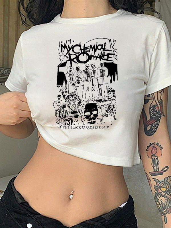 Damen cropped T-Shirt mit exklusivem Pferdemotiv und figurbetontem Schnitt Drune