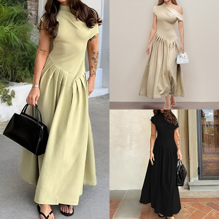 Damen Wickelmaxikleid mit asymmetrischem Schnitt und strukturiertem Design Drune