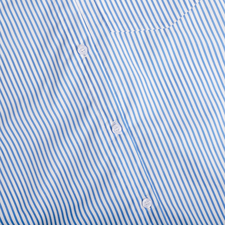 Damen Elegante, gestreifte Bluse mit klassischem Kragen und Taschen Drune