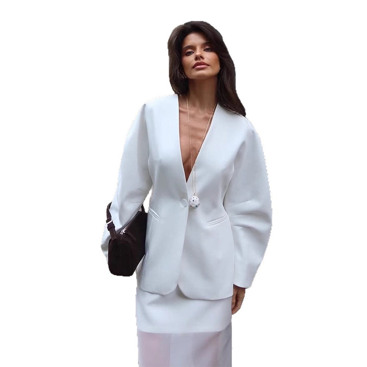 Damen Sculptural Blazer mit Ballonärmeln und taillierter Schnittführung Drune