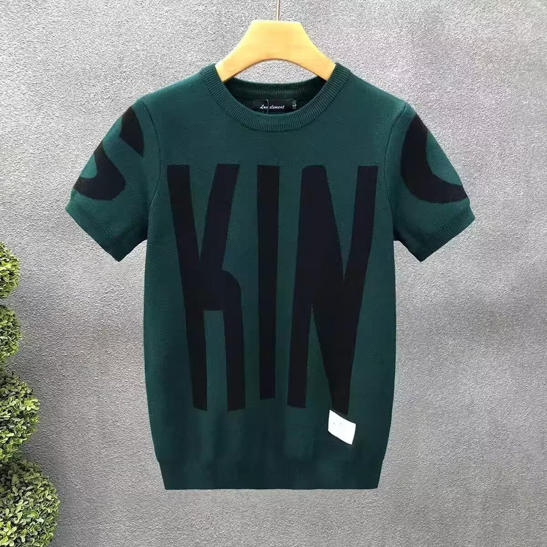 Herren Strickshirt mit oversized Schriftzug Drune
