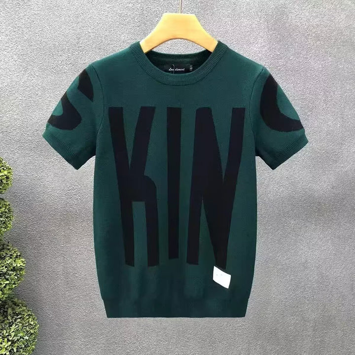 Herren Strickshirt mit oversized Schriftzug Drune