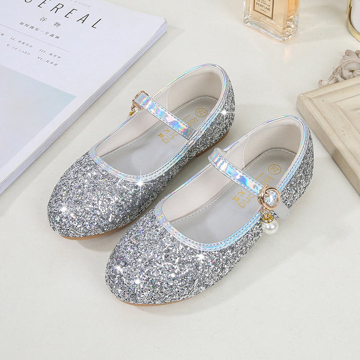 Mädchen Glitzernde Mary Jane Ballerinas mit Perlenapplikation Drune