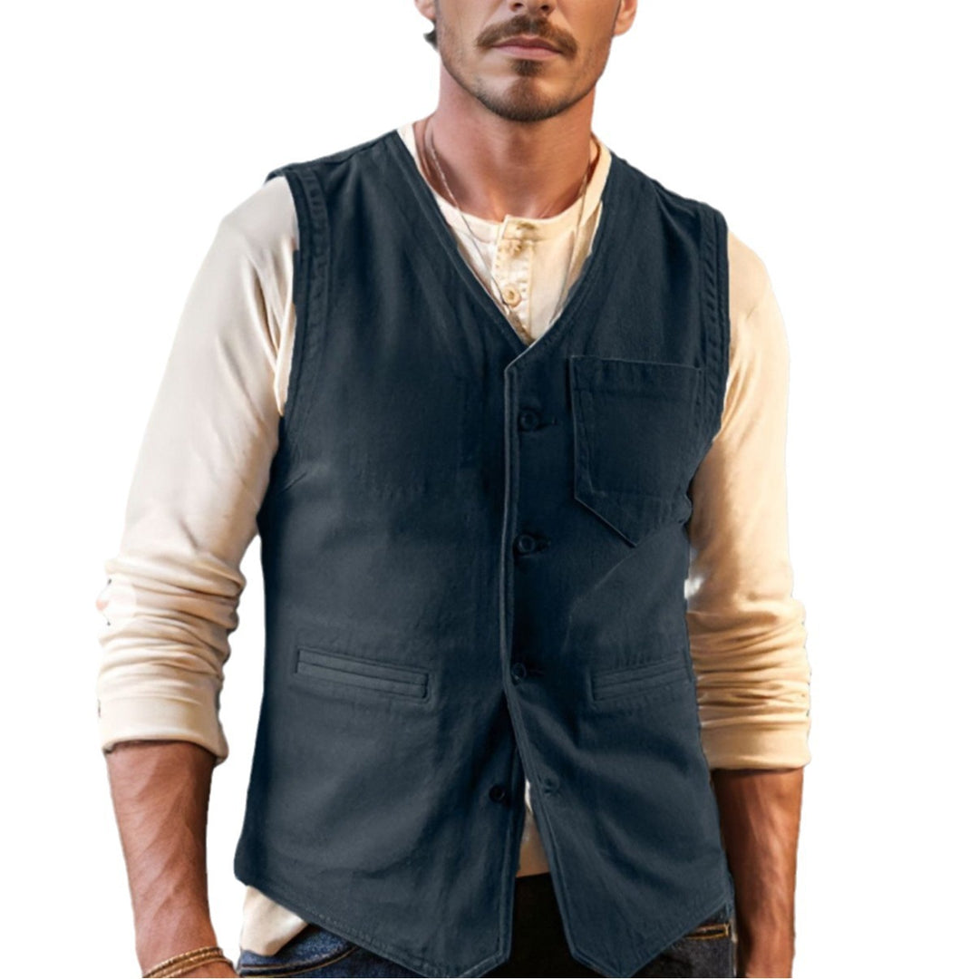 Herren elegante Weste mit praktischen Taschen Drune