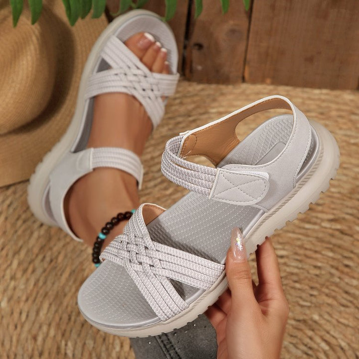 Damen Komfortable Riemchen-Sandalen mit verstellbarem Klettverschluss Drune