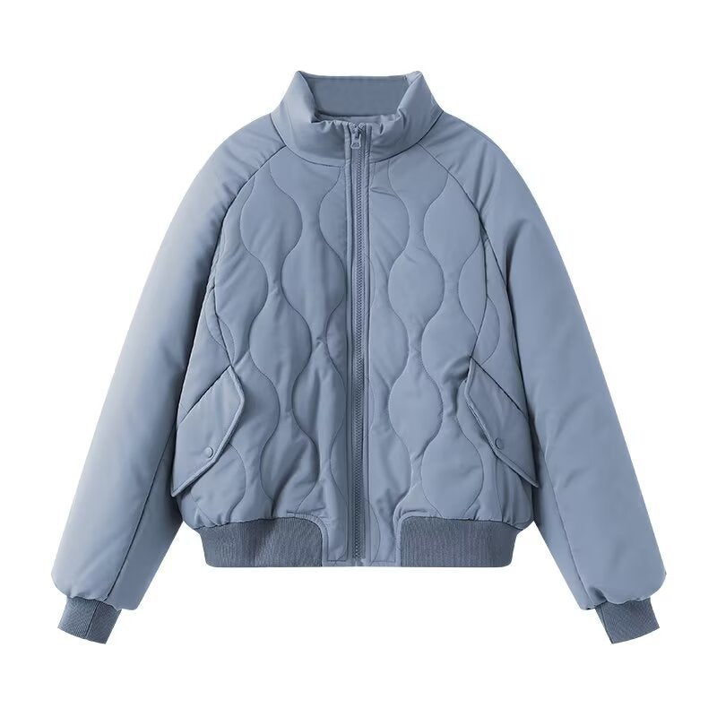 Damen modische Steppjacke mit hohem Kragen und voluminösem Design Drune