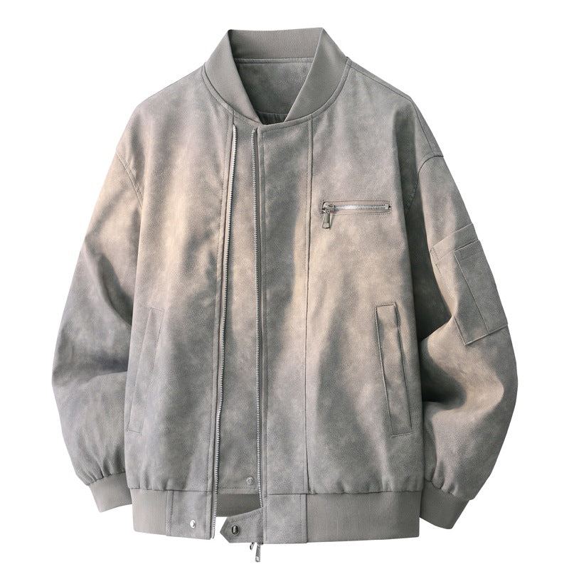 Herren Oversize Bomberjacke im Utility-Look mit Ärmeltasche, Rippbündchen & verdecktem Reißverschluss Drune