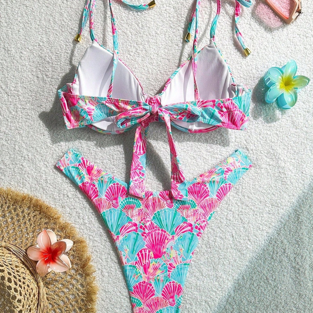 Damen Triangel-Bikini mit verspieltem Muschel-Motiv Drune