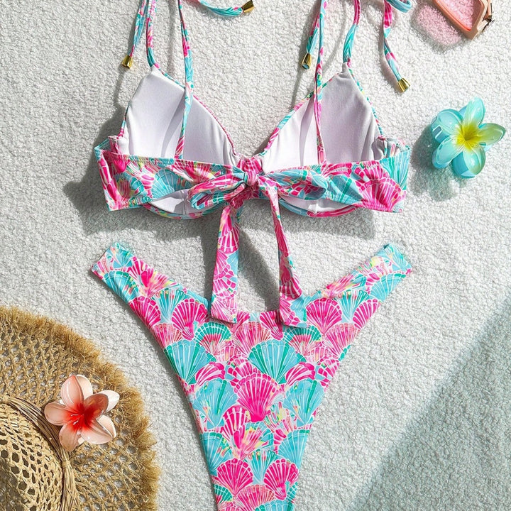 Damen Triangel-Bikini mit verspieltem Muschel-Motiv Drune