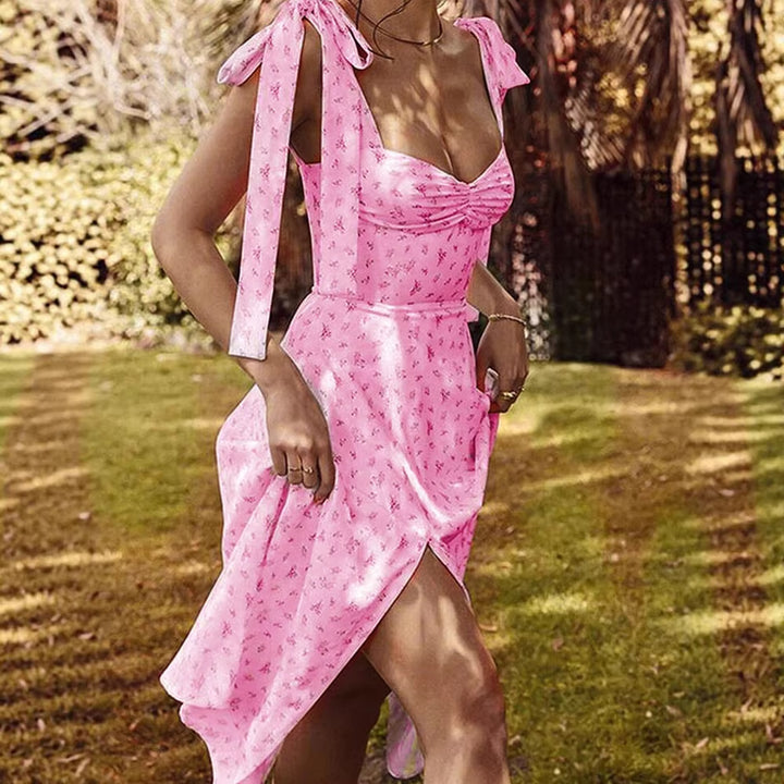 Damen Maxikleid mit verstellbaren Trägern und floralem Design Drune
