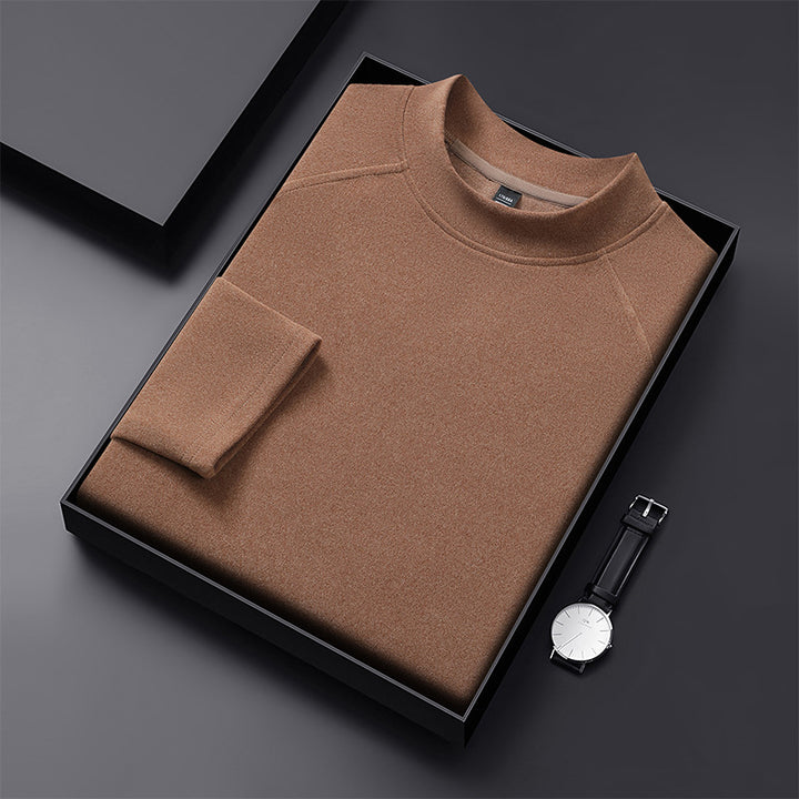 Herren Premium-Mockneck-Pullover aus feinem Woll-Mix mit Raglanärmeln Drune