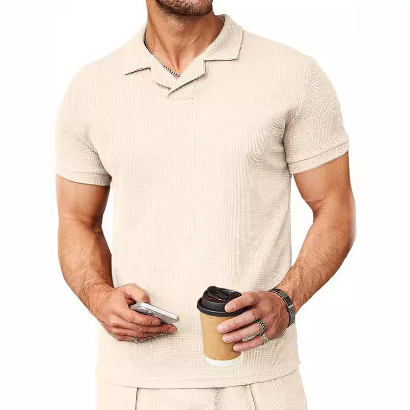 Herren Polohemd mit strukturiertem Gewebe Drune