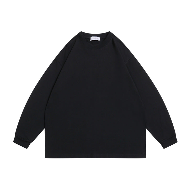 Unisex Oversize-Langarmshirt aus schwerer Baumwollmischung mit Rundhalsausschnitt und gerippten Bündchen Drune
