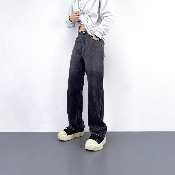 Damen Hohe Taille Baggy Jeans Drune