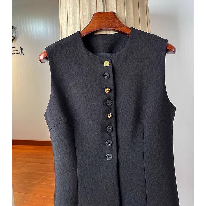 Damen Stilvolle ärmellose Blazer-Weste Drune