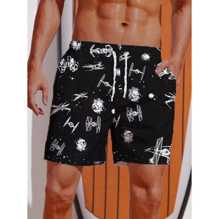 Herren Grafik Psychedelischer Druck Badehose Drune