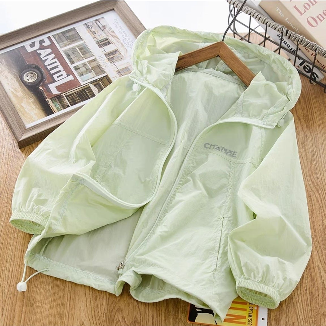 Damen nan ultraleichte Windjacke mit Kapuze und elastischen Bündchen Drune