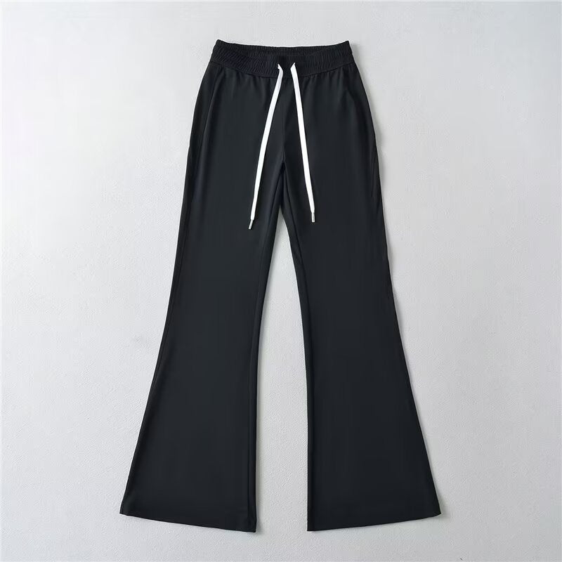 Damen Sportliche Flared-Hose mit elastischem Bund und praktischen Taschen Drune