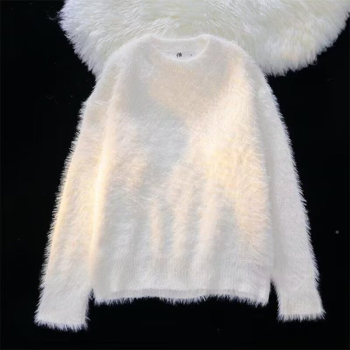 Damen Weicher Grobstrickpullover mit Rundhalsausschnitt Drune