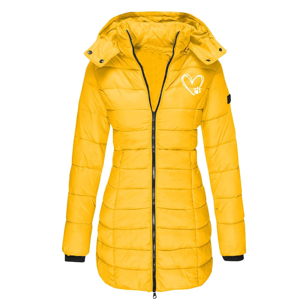 Damen gesteppte Winterjacke mit abnehmbarer Kapuze Drune