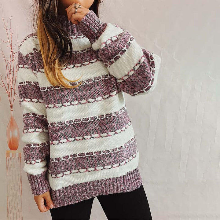 Drune | Gestreifter Strickpullover im Modernen Stil