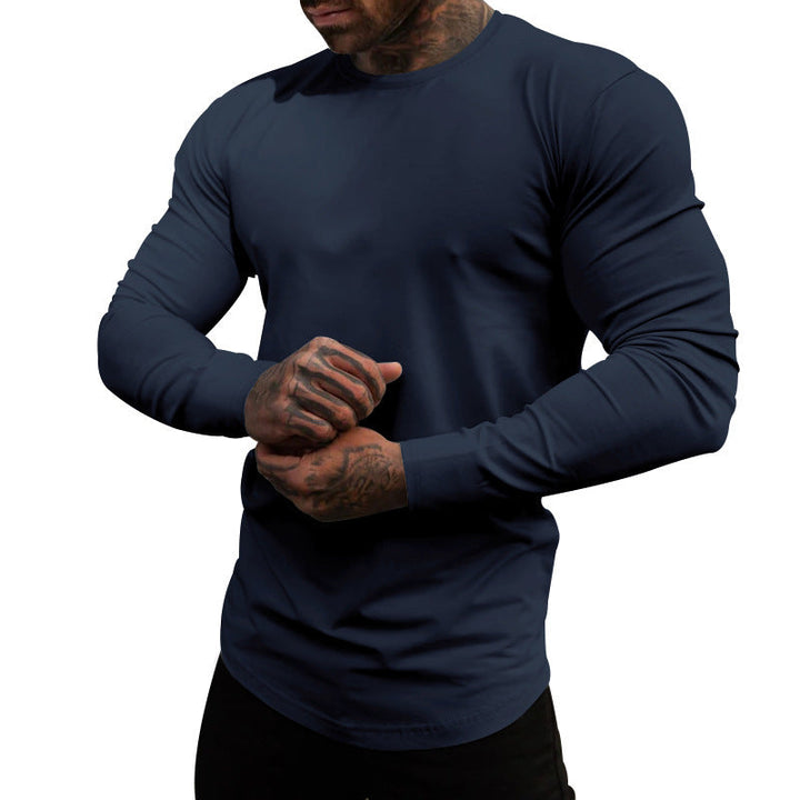 Herren Langarmshirt aus weichem Baumwollmix mit modernem Schnitt und Rundhalsausschnitt Drune