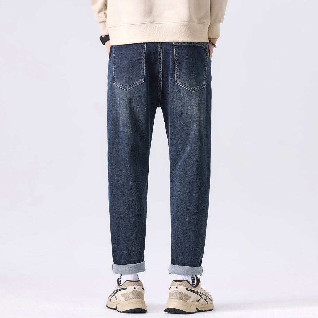 Herren Konisch geschnittene Freizeit-Jeans mit mittlerer Leibhöhe und dezenter Used-Waschung Drune