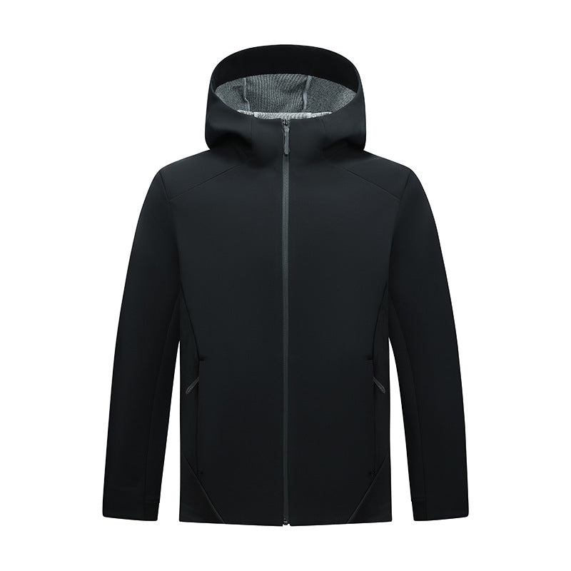 Damen Softshell-Jacke mit Kapuze, taillierte und winddichte Outdoorjacke Drune