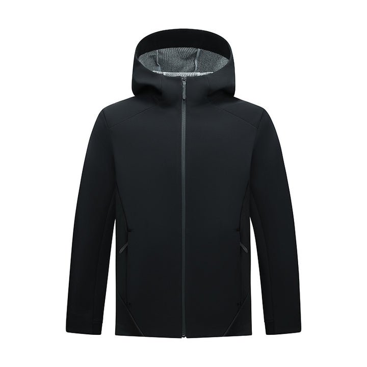 Damen Softshell-Jacke mit Kapuze, taillierte und winddichte Outdoorjacke Drune