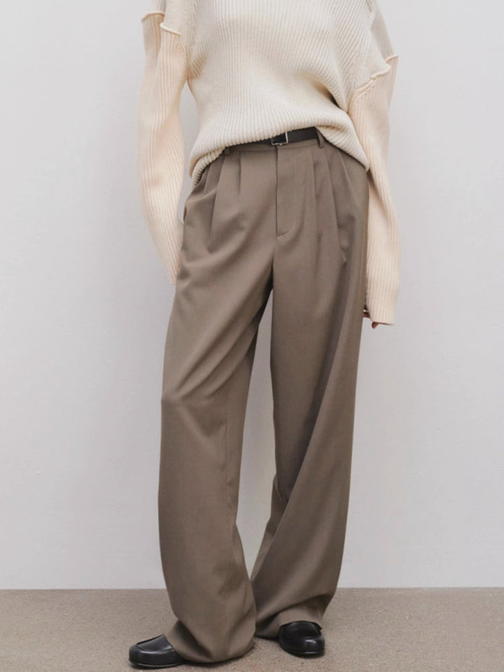 Damen Weit geschnittene elegante Stoffhose Drune