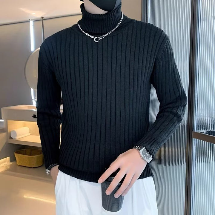 Herren Hochwertiger Strickpullover mit Stehkragen Drune