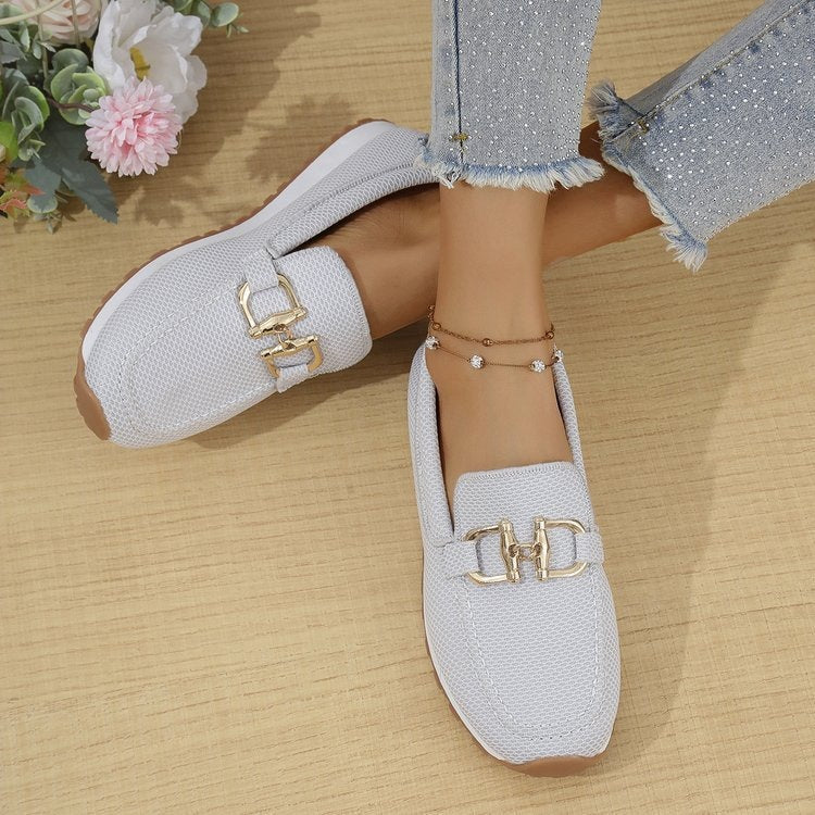 Damen Atmungsaktive Mesh-Slipper mit dekorativer Metallschließe Drune