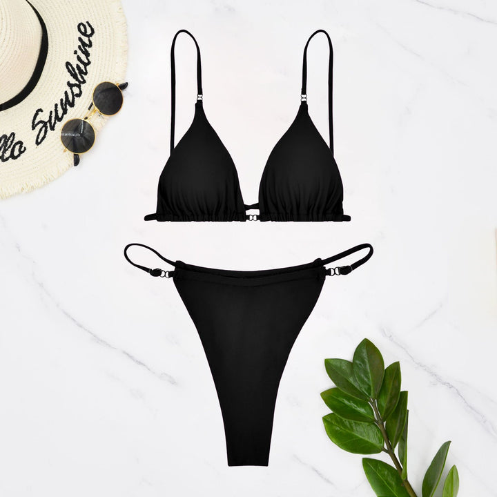 Damen Triangel-Bikini mit feinen Rüschendetails und verstellbaren Trägern Drune