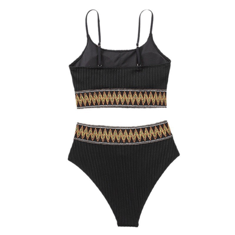 Damen Hochtailliertes Bikini-Set mit innovativem Rippdesign Drune