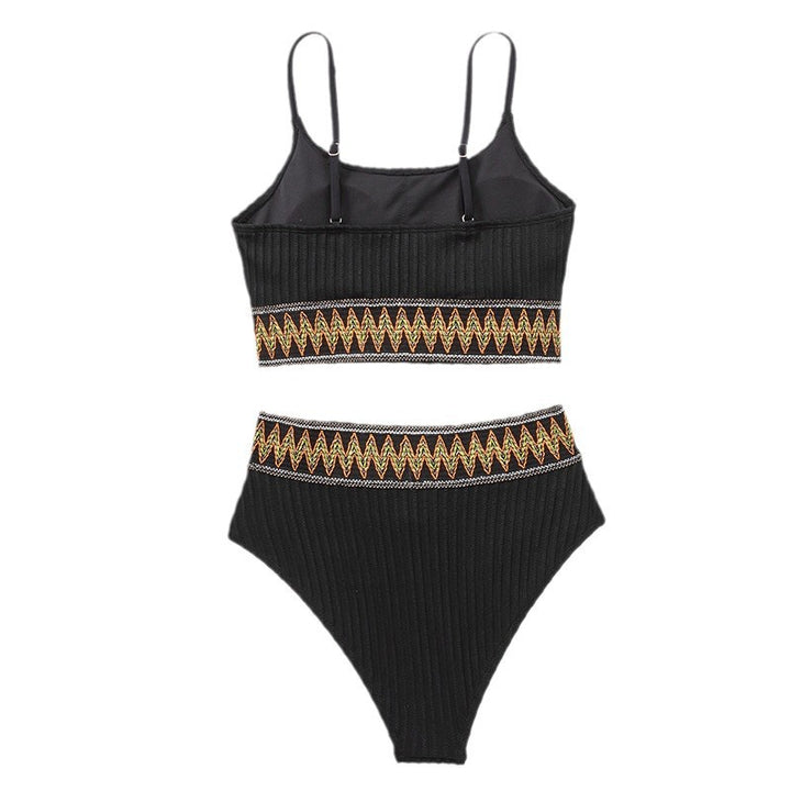 Damen Hochtailliertes Bikini-Set mit innovativem Rippdesign Drune